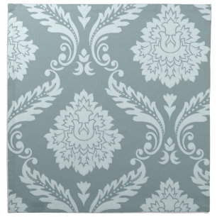 Rococo Damask Art I Duck Egg Blue+Teal Cloth Napkin