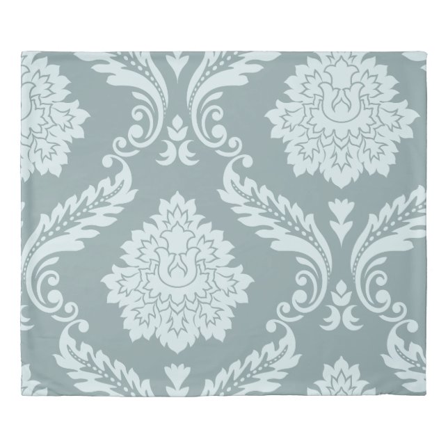Rococo Damask Art I Duck Egg Blue+Teal Duvet Cover (Front)