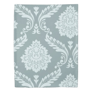 Rococo Damask Art I Duck Egg Blue+Teal Duvet Cover