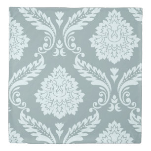 Rococo Damask Art I Duck Egg Blue+Teal Duvet Cover