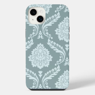Rococo Damask Art I Duck Egg Blue+Teal iPhone 14 Plus Case