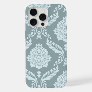 Rococo Damask Art I Duck Egg Blue+Teal iPhone 15 Pro Max Case