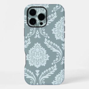 Rococo Damask Art I Duck Egg Blue+Teal iPhone 16 Pro Max Case