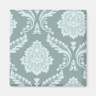 Rococo Damask Art I Duck Egg Blue+Teal Magnet