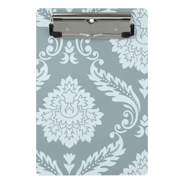 Rococo Damask Art I Duck Egg Blue+Teal Mini Clipboard (Front)