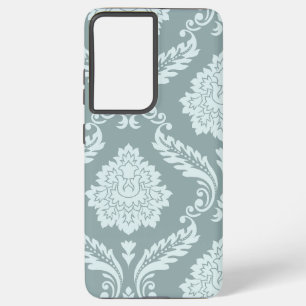 Rococo Damask Art I Duck Egg Blue+Teal Samsung Galaxy S21+ Case