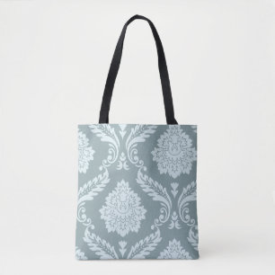 Rococo Damask Art I Duck Egg Blue+Teal Tote Bag