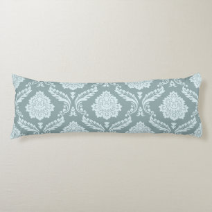 Rococo Damask Big Pattern Duck Egg Blue+Teal Body Pillow