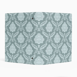 Rococo Damask Big Pattern Duck Egg Blue+Teal Mini Binder