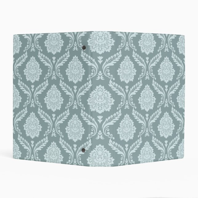 Rococo Damask Big Pattern Duck Egg Blue+Teal Mini Binder (Background)