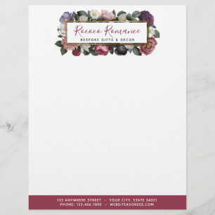 Rococo Damask & Elegant Floral Vintage Feminine Letterhead