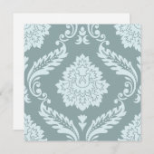 Rococo Damask Lg Pattern Duck Egg Blue+Teal (Front/Back)