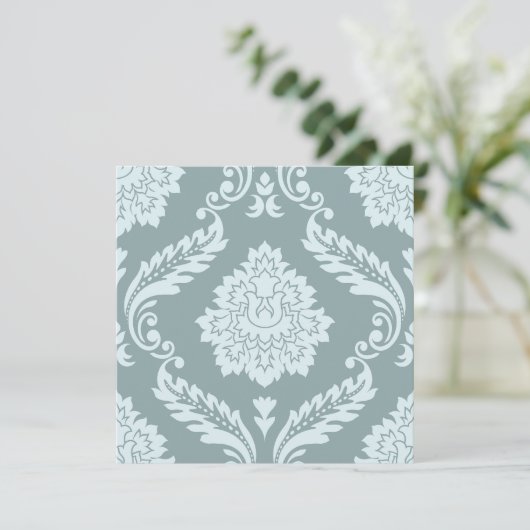 Rococo Damask Lg Pattern Duck Egg Blue+Teal (Standing Front)
