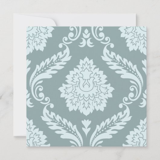 Rococo Damask Lg Pattern Duck Egg Blue+Teal (Front)