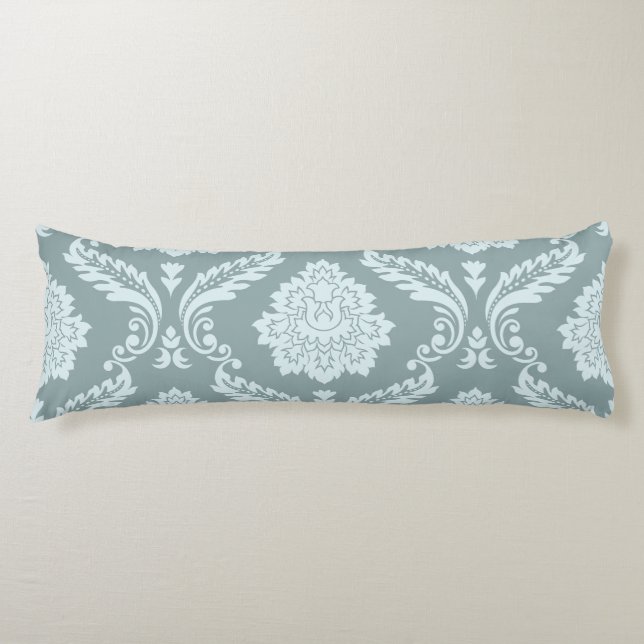 Rococo Damask Lg Pattern Duck Egg Blue+Teal Body Pillow (Front)