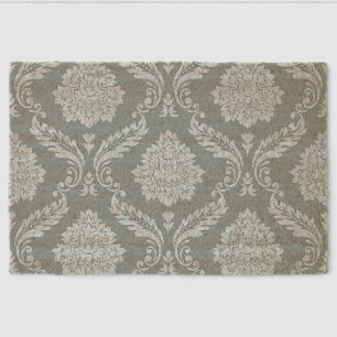 Rococo Damask Lg Pattern Duck Egg Blue+Teal Fiber Doormat