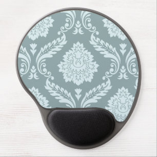 Rococo Damask Lg Pattern Duck Egg Blue+Teal Gel Mouse Pad
