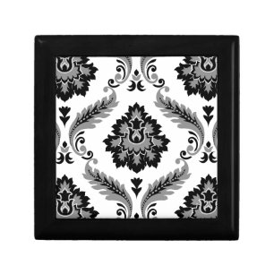 Rococo Damask Lg Pattern Grey Black White Gift Box