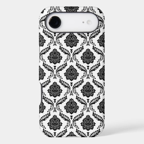 Rococo Damask Pattern Black on White iPhone 17 Air Case