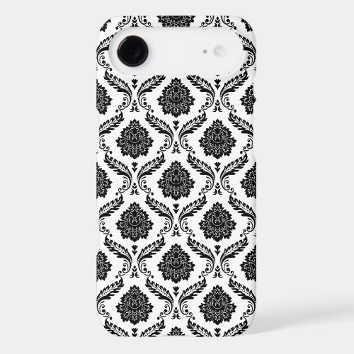 Rococo Damask Pattern Black on White iPhone 17 Air Case