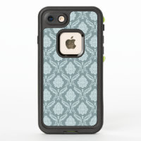 Rococo Damask Pattern Duck Egg Blue+Teal