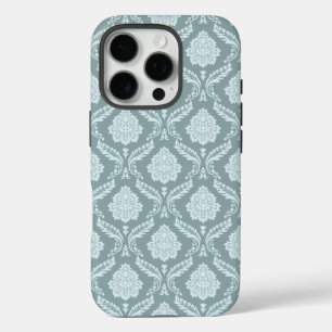Rococo Damask Rpt Pattern Duck Egg Blue+Teal iPhone 16 Pro Case