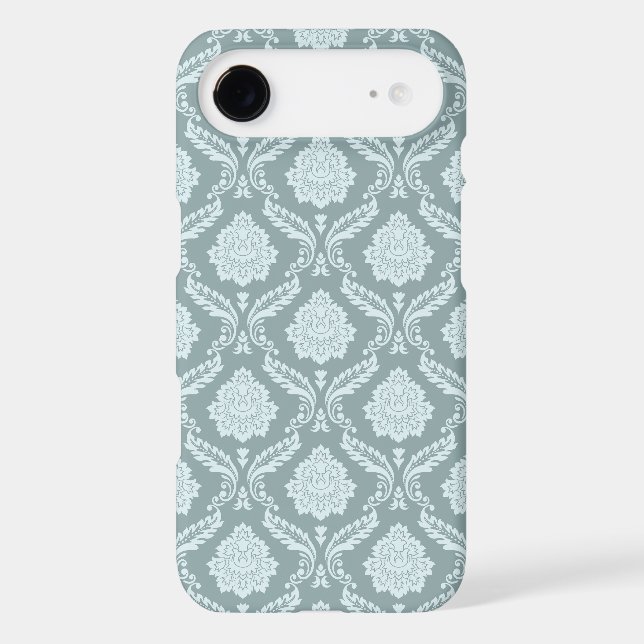 Rococo Damask Rpt Pattern Duck Egg Blue+Teal Case-Mate iPhone Case (Back)