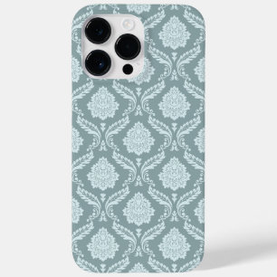 Rococo Damask Rpt Pattern Duck Egg Blue+Teal Case-Mate iPhone 14 Pro Max Case
