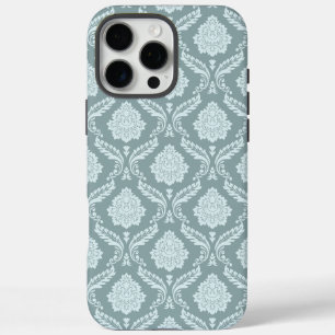 Rococo Damask Rpt Pattern Duck Egg Blue+Teal iPhone 16 Pro Max Case