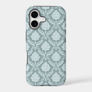 Rococo Damask Rpt Pattern Duck Egg Blue+Teal iPhone 17 Case