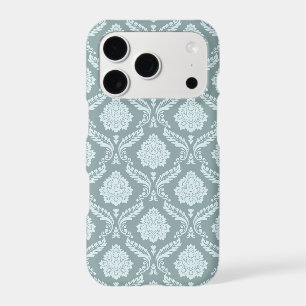 Rococo Damask Rpt Pattern Duck Egg Blue+Teal iPhone 17 Pro Case