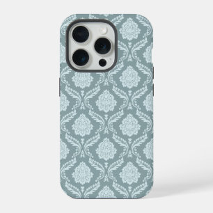 Rococo Damask Rpt Pattern Duck Egg Blue+Teal iPhone 15 Pro Case