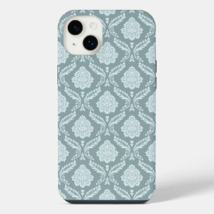 Rococo Damask Rpt Pattern Duck Egg Blue+Teal iPhone 14 Plus Case