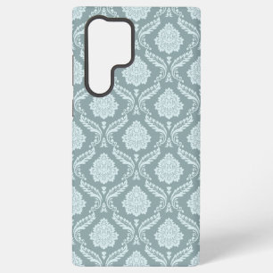 Rococo Damask Rpt Pattern Duck Egg Blue+Teal Samsung Galaxy S22 Ultra Case