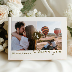 Rococo Floral Antique Frame Wedding Photo  Guest Book