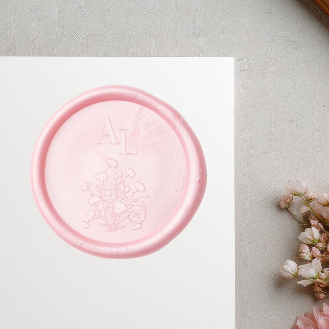 Rococo Floral Antique Frame Wedding Wax Seal Sticker (Creator Uploaded)