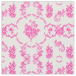 rococo floral botanical antique ornate pink toile fabric