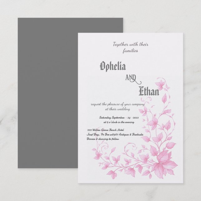 Rococo Floral Vintage Invitation (Front/Back)