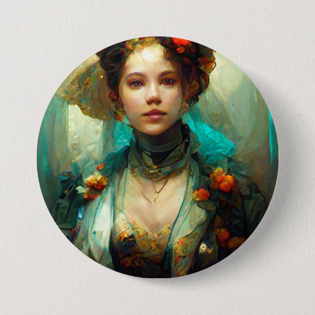 Rococo Future Sci-Fi Fantasy Button (Front)