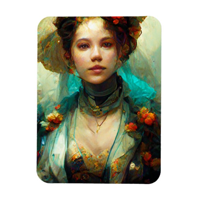 Rococo Future Sci-Fi Fantasy Magnet (Vertical)