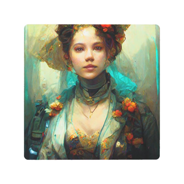 Rococo Future Sci-Fi Fantasy Metal Print (Front)