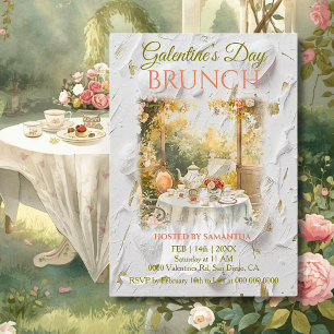Rococo Garden Window Galentine Brunch Soft Florals Invitation