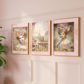Rococo Glamour & Allure Pink Decoupage Wrapping Paper Sheets