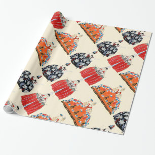 ROCOCO LADIES ART DECO FASHION COSTUME DESIGN WRAPPING PAPER