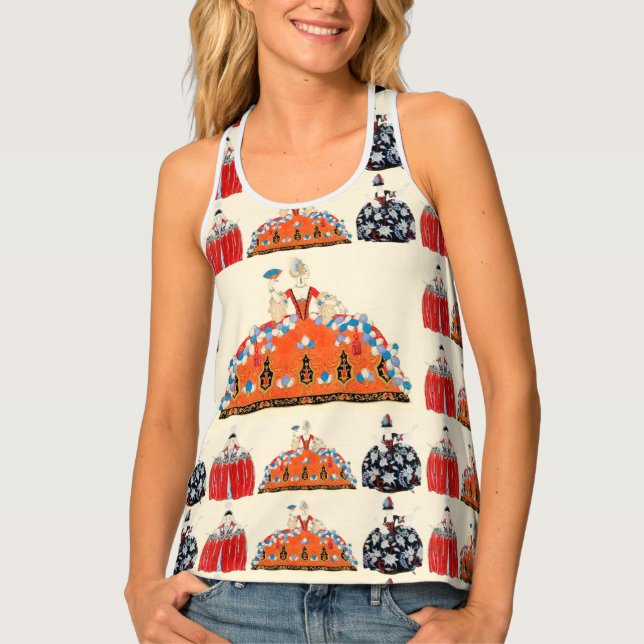 ROCOCO LADIES ART DECO FASHION COSTUME DESIGNER  T TANK TOP (Front)