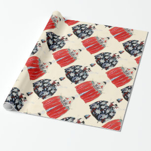 ROCOCO LADIES ART DECO FASHION COSTUME DESIGNER WRAPPING PAPER