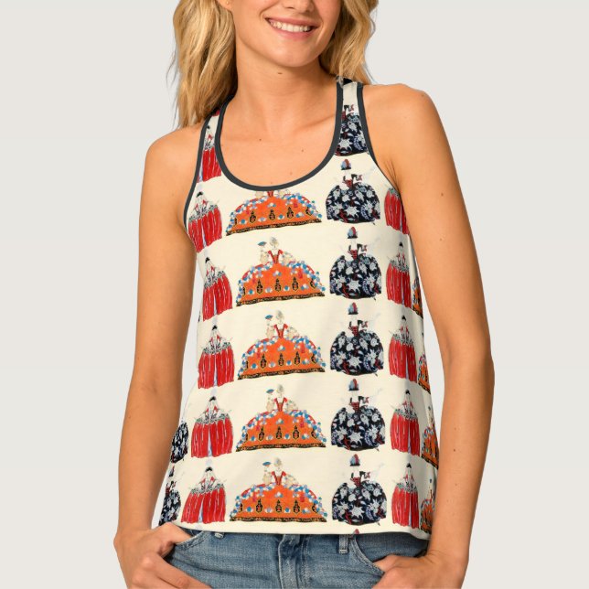 ROCOCO LADIES ,ART DECO FASHION COSTUME  TANK TOP (Front)