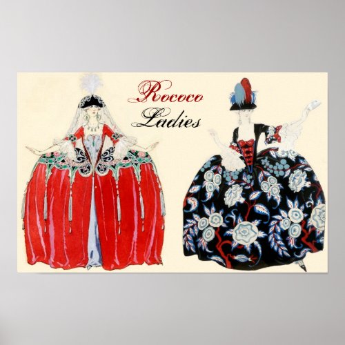 ROCOCO LADIES BEAUTY FASHION COSTUME DESIGNER POSTER