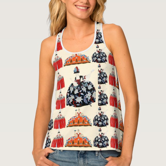ROCOCO LADY ART DECO FASHION COSTUME DESIGNER  TANK TOP (Front)