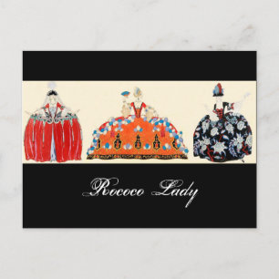 ROCOCO LADY FASHION COSTUME DESIGNER MAKEUP ARTIST POSTCARD
